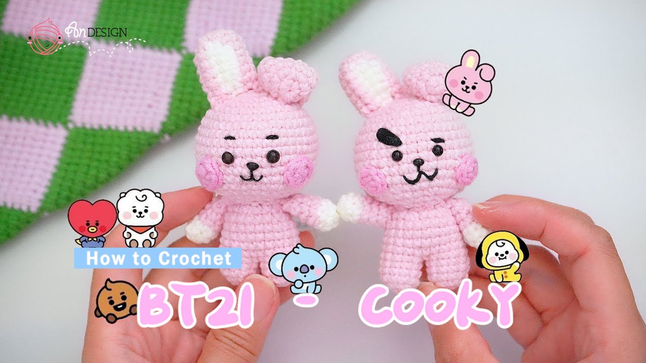 Пошаговый мастер-класс по вязанию крючком фигурки BT21 Baby Cooky 🐰 | Амигуруми
