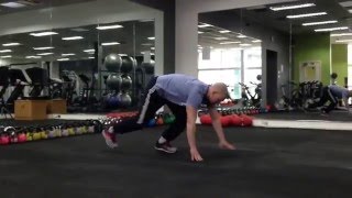 Push up into a squat thrust