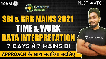 Time And Work Data Interpretation For SBI & RRB PO/Clerk Mains 2021 || Career Definer || Kaushik ||