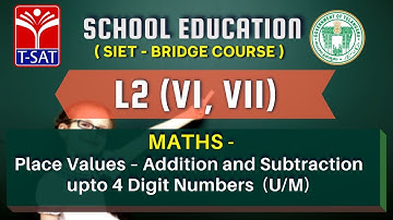 SIET Bridge Course | L2 (6 & 7)|Maths-Place Values–Addition & Subtraction upto 4 Digit Numbers (U/M)
