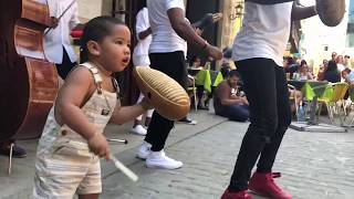 Little Cuban boy with rhythm steals the show in the streets of Havana! &quot;Cuban salsa dancing&quot;