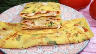 Тонкие Блины с начинкой на Завтрак! Блинчики с курицей Тонкие Блины с начинкой на Завтрак! Блинчики с курицей