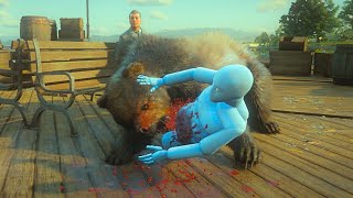 NPCs Fight Each other with Euphoria Ragdoll Physics RDR2 NPC WARS #145
