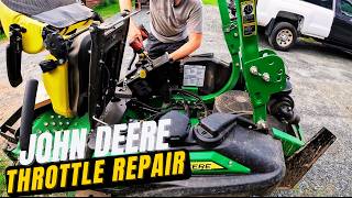 Throttle cable replacement on a John Deere Z930M.