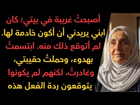 خي رني ابني بين أمرين إما أن أخدم خطيبته أو أغادر المنزل ابتسمت وحملت حقيبتي وغادرت