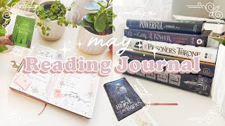 setting up + updating my reading journal for may! 🌷📚💌