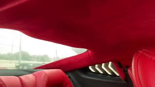 Ford Mustang Reupholstered with Red Stretch Suede by Headliner Magic