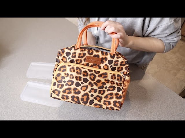 MIER Adult Lunch Box Insulated Lunch Bag Large Cooler Tote, Leopard Print / Large