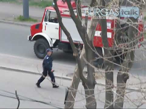 Пожарна Mercedes Benz Unimog 1300D на РСПБЗН гр Бургас за запален автомобил 06 04 2009год