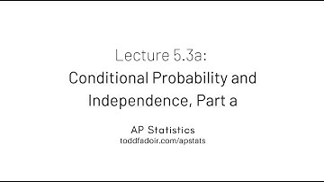AP Statistics Lecture 5.3a: Conditional Probability and Independence, Part a