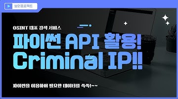 CriminalIP API 파이썬 도구를 이용한 데이터 검색, OSINT 검색 서비스 쵝오!!