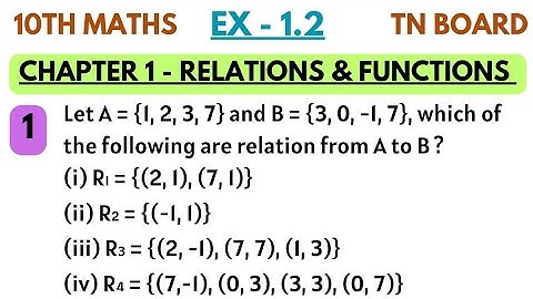 10th Maths | Exercise 1.2 1st sum | Chapter 1 Relations and Functions | Set Problems | By SK