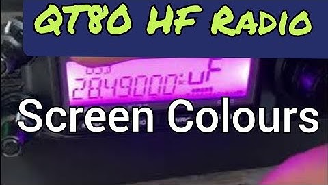 Radioddity QT-80 Changing Screen Colours
