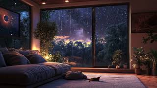 🌙 Gentle Raindrops and a Cozy Cat 🐱 Sounds to Soothe Your Soul and Improve Sleep Quality 💤