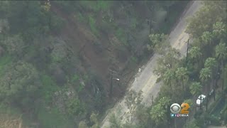 Debris Flow Shuts Down Portion Of Laurel Canyon Boulevard In Hollywood Hills