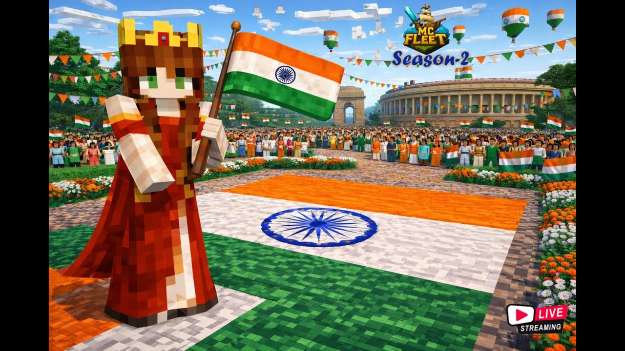 Happy Republic Day Guys | Builds in fleet smp Season 2 |Minecraft in Hindi | Join DC |Subscribe