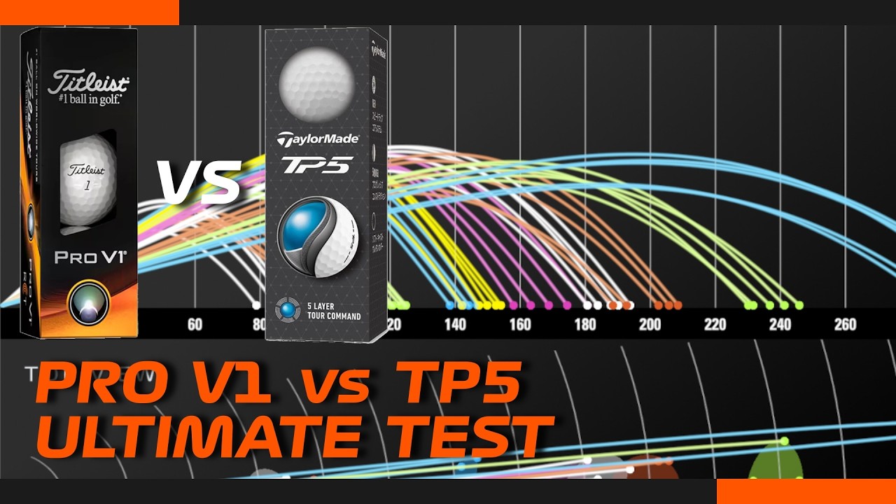 Titleist Pro V1 vs Taylormade TP5 Ball Performance Test with SkyTrak+ ...