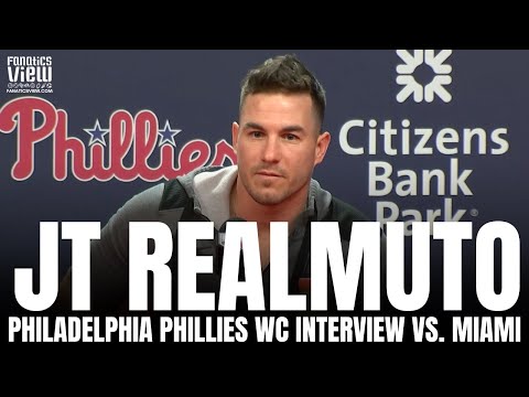 JT Realmuto Reacts to Philadelphia Phillies vs. Miami Marlins WC Matchup &  Pitch Clock in Postseason 