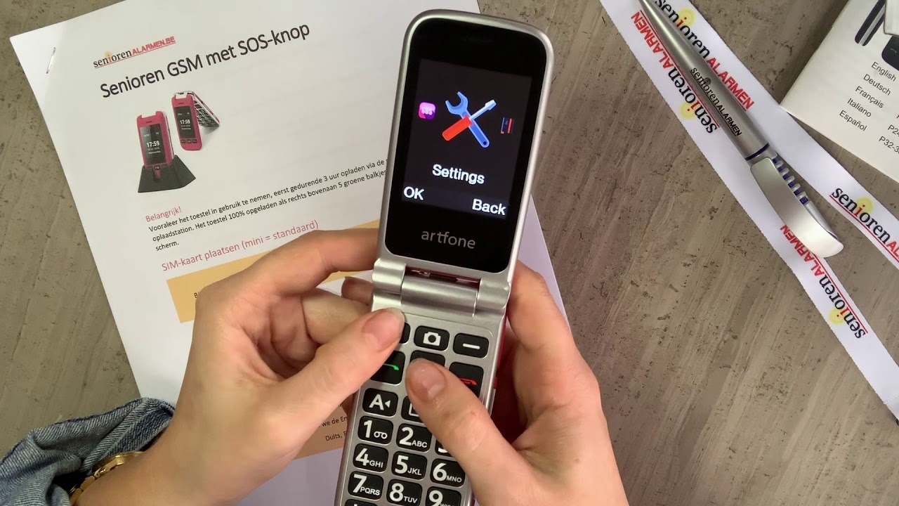 Senioren telefoon met SOS knop