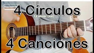 4 Círculos en guitarra con 4 Canciones Fáciles, tutorial principiantes de guitarra