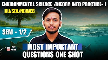 EVS Theory into Practice One Shot 🔥 Most Important Questions | DU SOL NCWEB