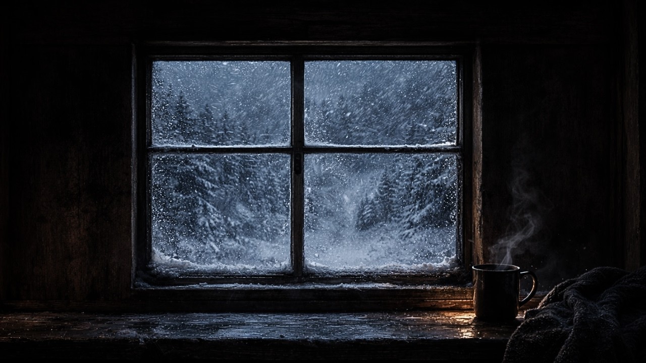 Frosted Pane | Cozy Winter Ambience with Falling Snow