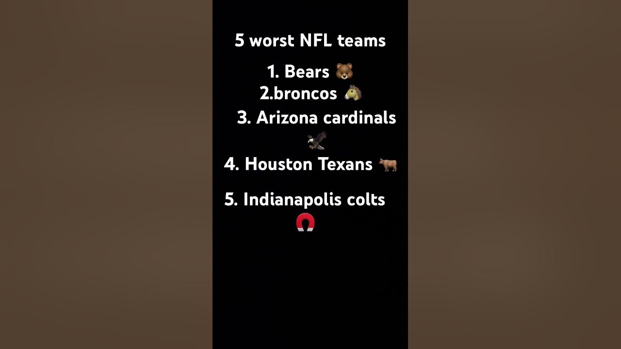 Top 5 worst NFL teams YouTube