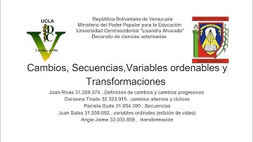 cambios, secuencias, variables ordenables y transformaciones