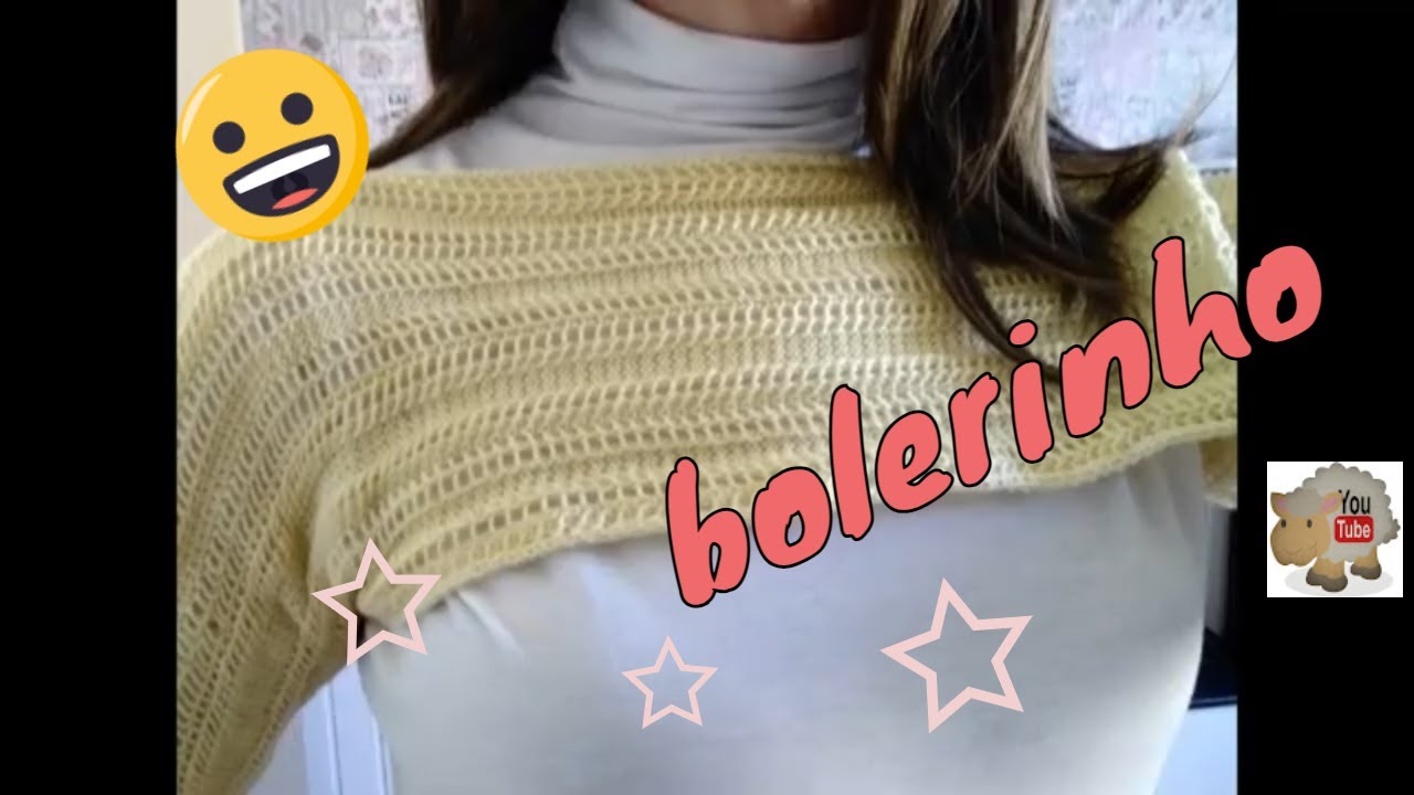 bolero com mangas feito em máquina de tricô