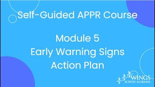Module 5: Early Warning Signs Action Plan