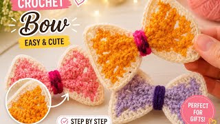 Easy & Cute Crochet Hair Bow 🎀 | Beginner Friendly Step-by-Step Tutorial