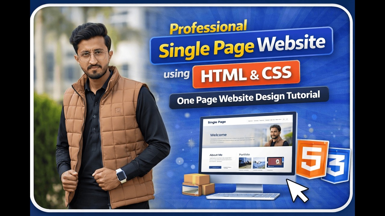 Professional Single Page Website using HTML & CSS | One Page Website ...