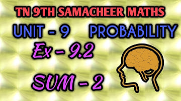 Tn samacheer 9th maths Exercise 9.2  sum 2 probability unit 9