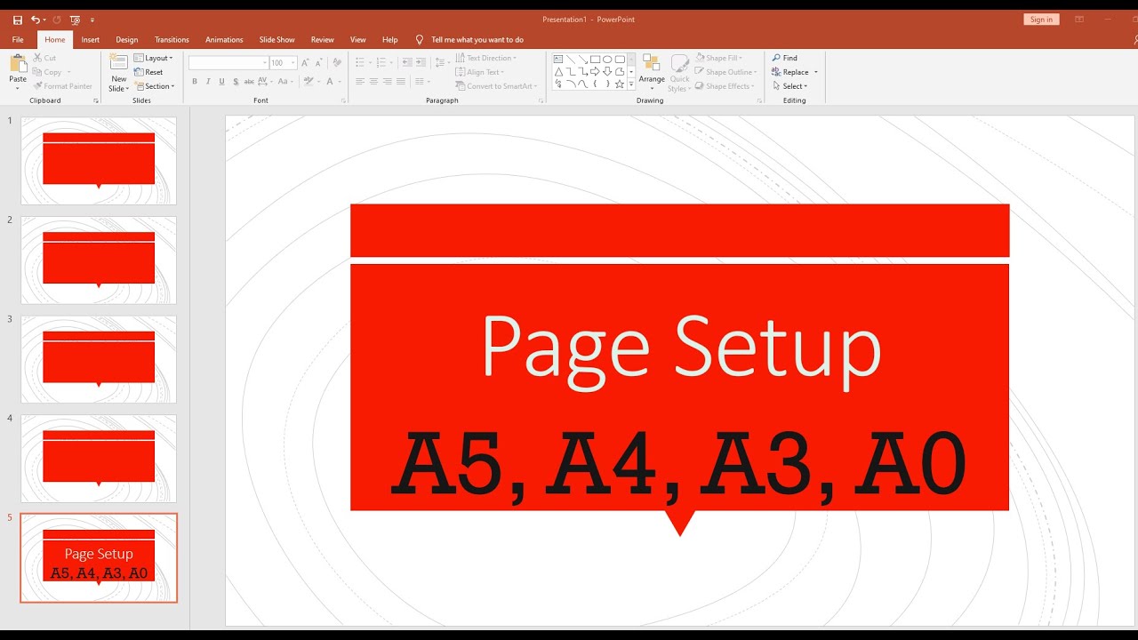 powerpoint presentation paper size