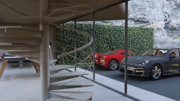 Concrete Container Pool House - SketchUp + Lumion