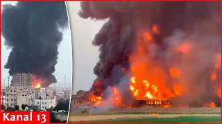 Video footage of strong fire at Iranian army’s oil and lubricant warehouses