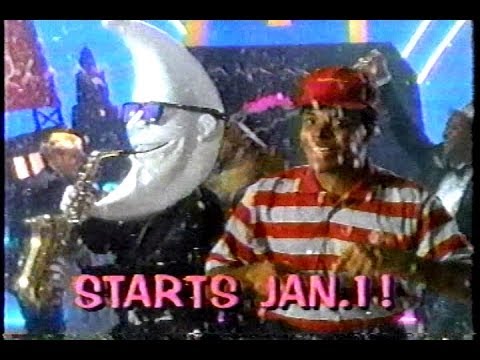 McDonald's New Years Celebration 1990 Commercial - Mac Tonight and friends celebrate the new year by dancing under confetti and giving out free cheeseburgers.