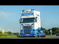 Truckstar Festival 2023 Truckshow with Trucker Tim and Scania V8, DAF, Volvo open pipes sound Part 2