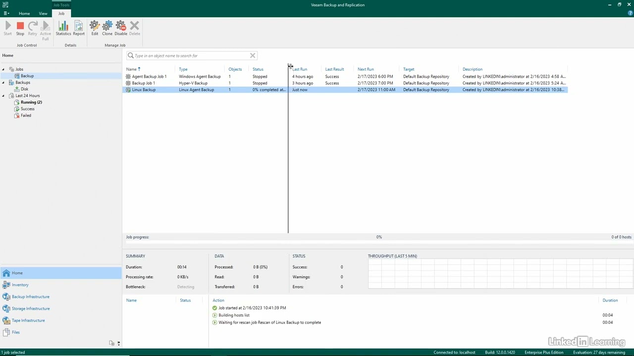 Bài 5.2. Create a backup job for Linux