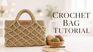 ✨ Crochet Bag Tutorial 🧶 | Elegant Beige Handmade Tote 🤍 Crochet Bag Tutorial for Beginners