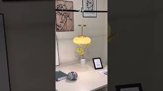 French Medieval Light Memphis Brass Glass Ceiling Lamp