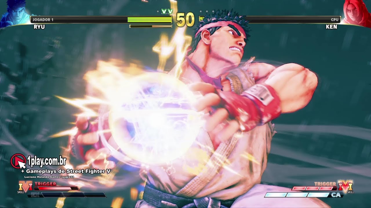 Street Fighter V! PODEROSO RYU Versus KEN TOP DOS MANOS! (TEMPLE OF ASCENSION STAGE) Street Fighter