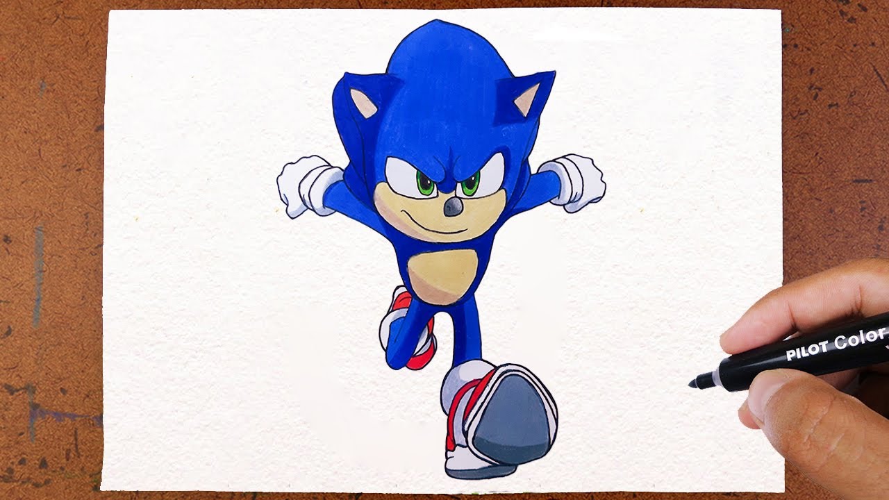 Como Desenhar o SONIC CORRENDO I Fácil 