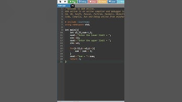 c++ program to find sum of n numbers in the given range using for loop #shorts