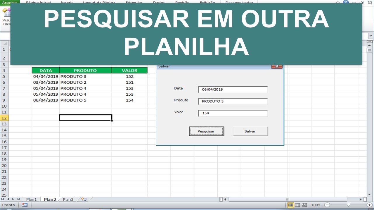 Pesquisar Dados Em Outra Planilha Com C Digos Excel Vba Youtube