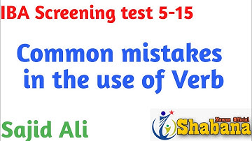 Common errors in the use of Verb/Sajid Ali/Shabana Nawaz Official