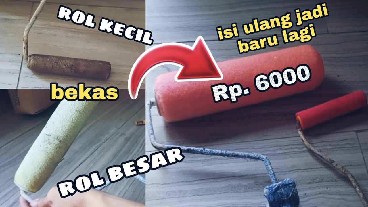 Cara mengganti bulu roller cat, isi ulang rol cat hemat biaya - YouTube