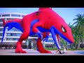 SPIDERMAN BIG DINOSAURS BREAKOUT and BATTLEGROUND - Jurassic World Superhero Dinosaurs Fighting