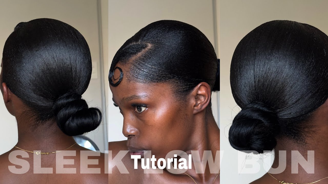 Sleek low Bun with a Swirl Tutorial | Ep 2 of 7 days Yama Phondo 