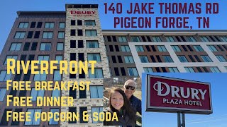 DRURY PLAZA HOTEL, Pigeon Forge, TN - Our 2 Night Stay - Free Meals, River Front, Huge Hot Tub